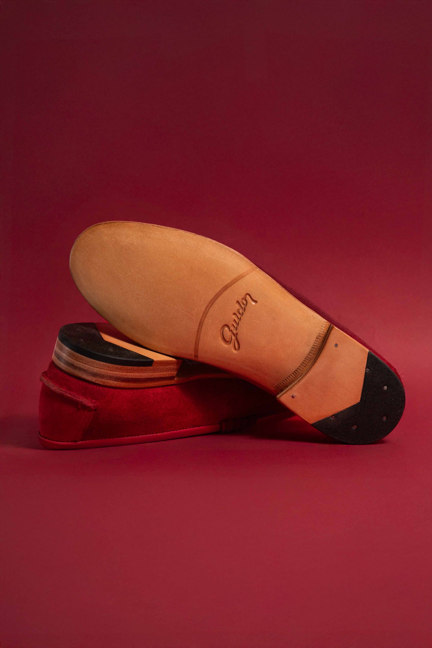 Moccasin Simple Sole Suede Red