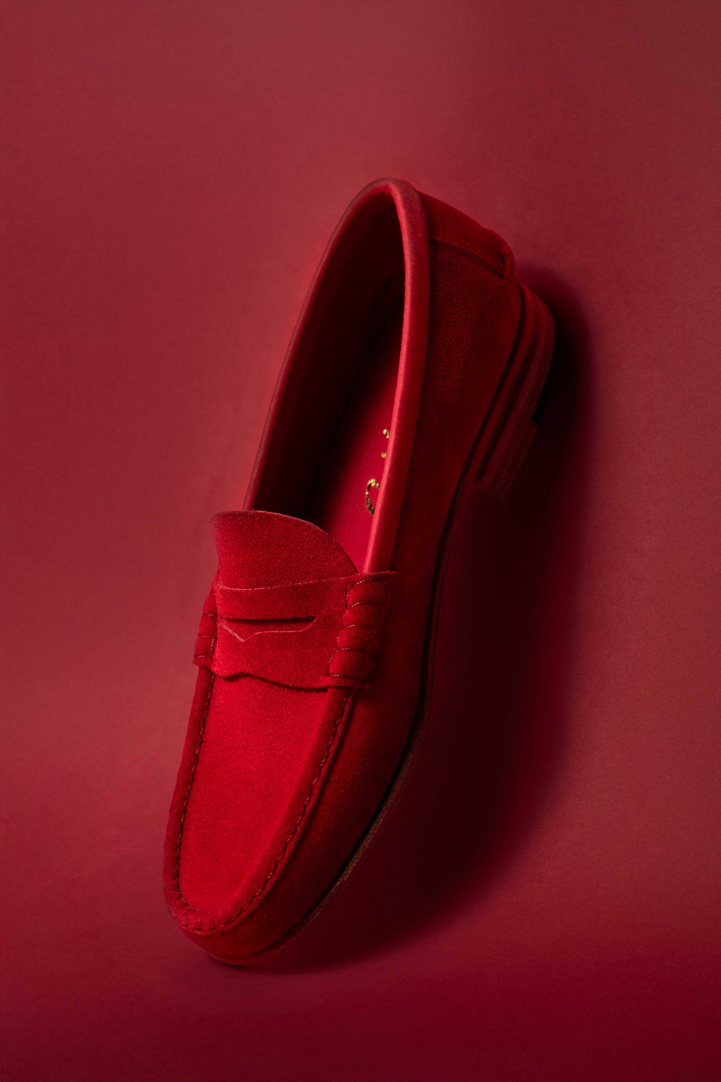 Moccasin Simple Sole Suede Red