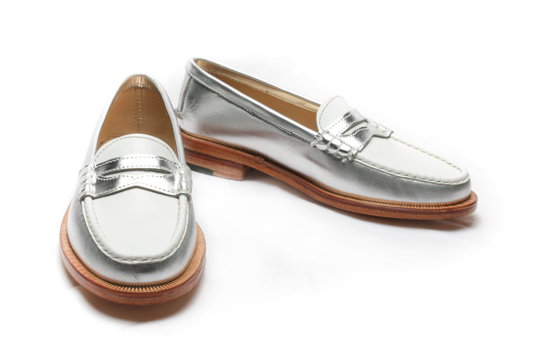 Mocasín 5379 Plateado/Blanco