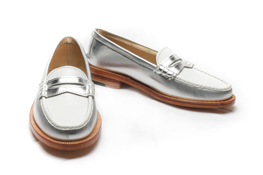 Mocasín 5379 Plateado/Blanco