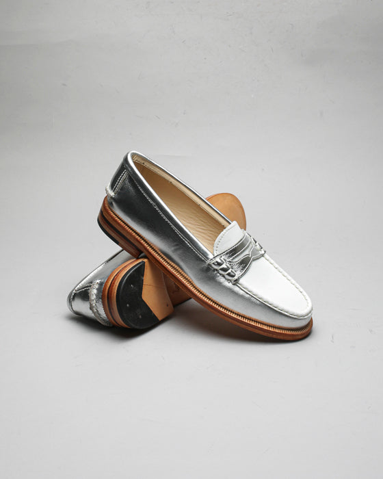 Mocasín 5379 Plateado/Blanco