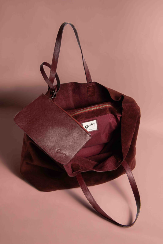 Handbag Choco Burgundy Suede