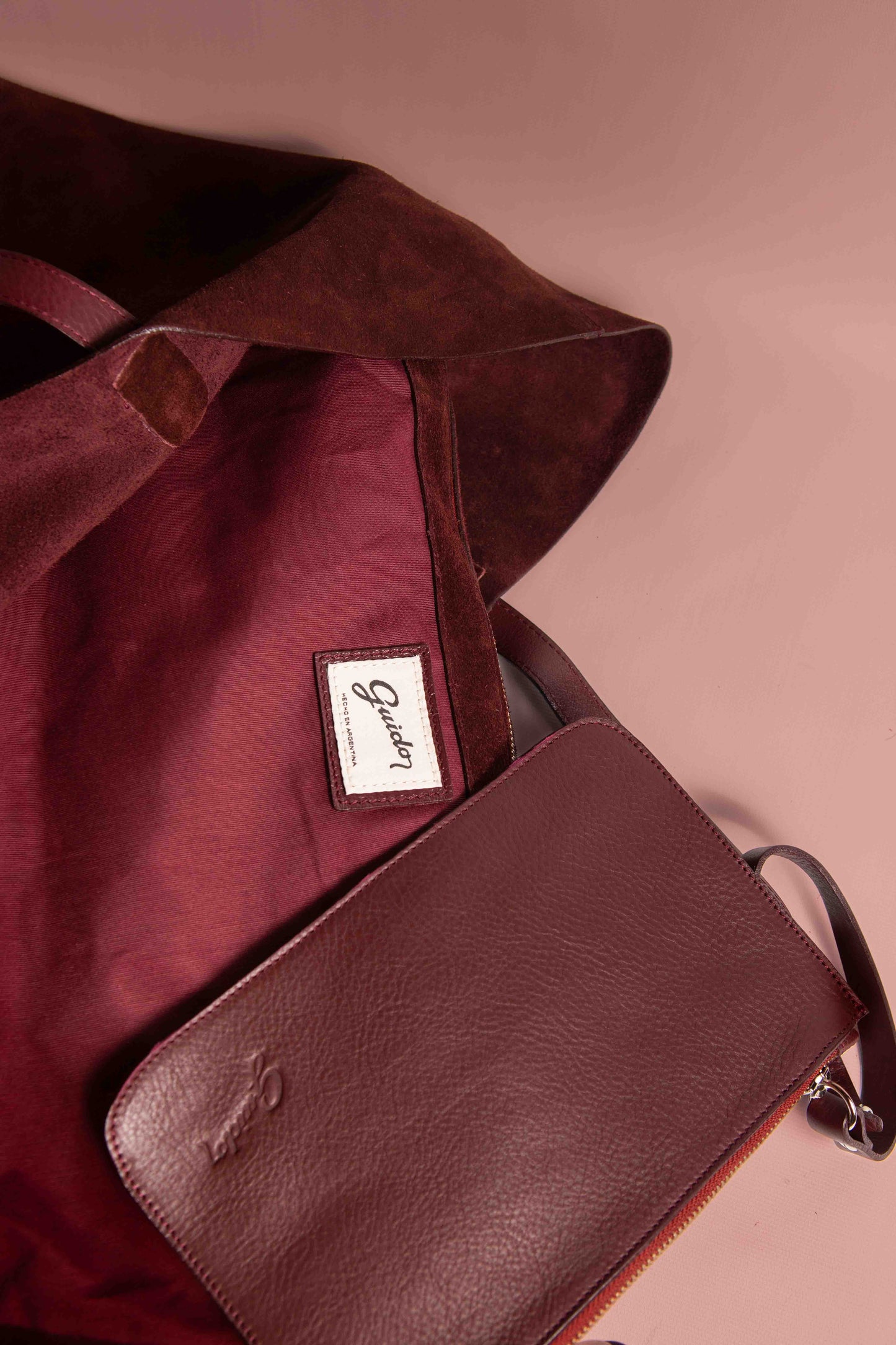 Handbag Choco Burgundy Suede