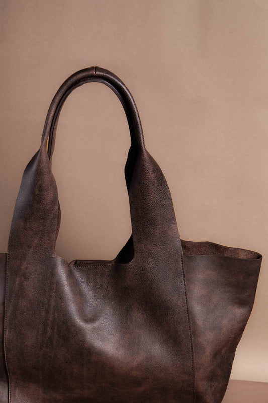 Sac à main Filipa en daim chocolat