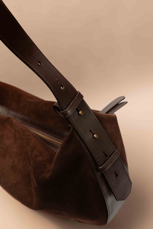 Handbag Ceibo Brown Suede