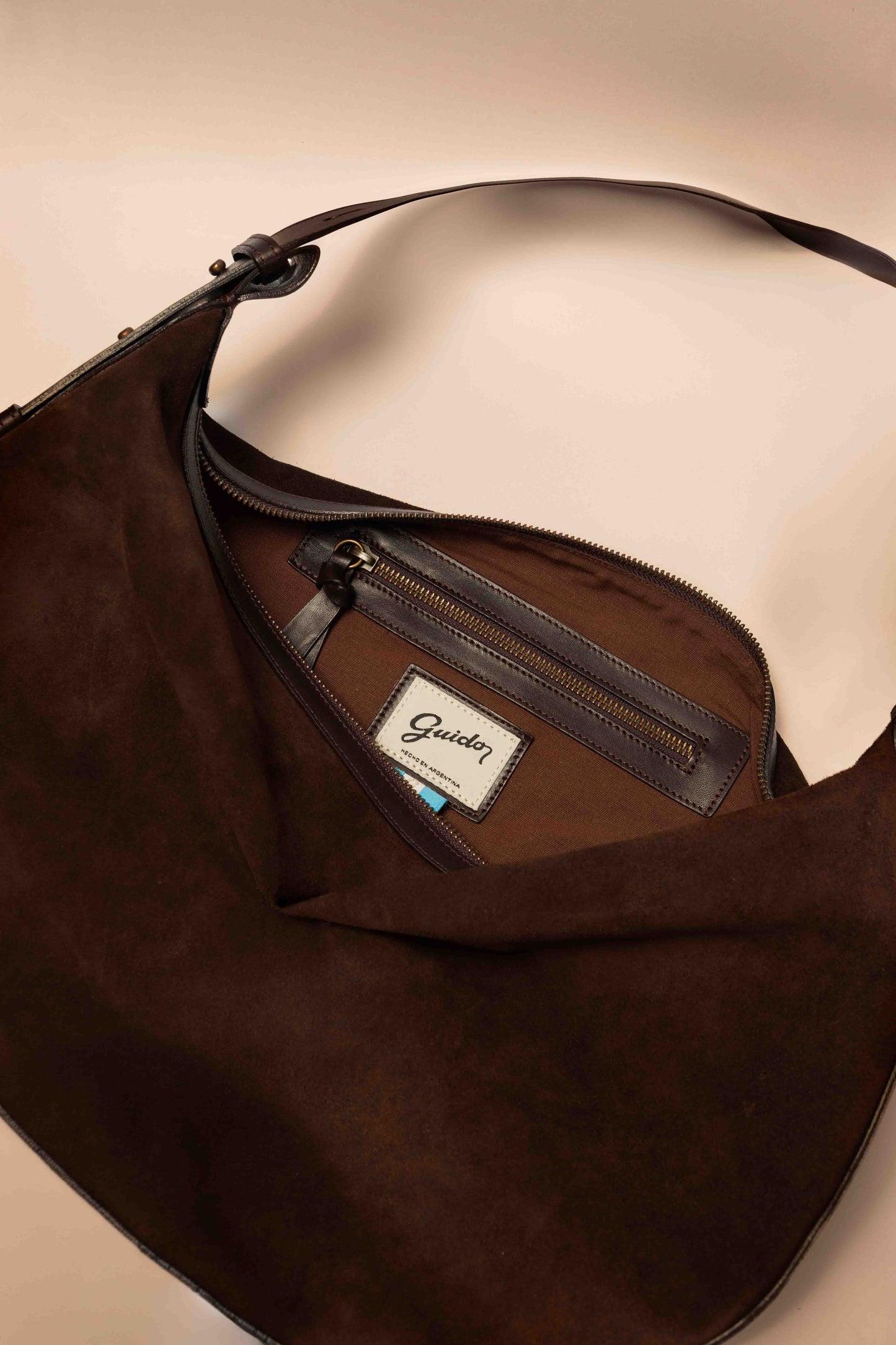 Handbag Ceibo Brown Suede