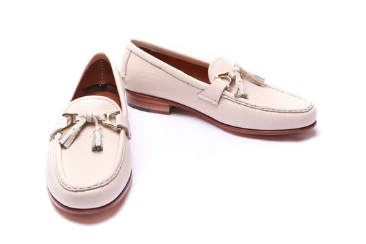 Mocasin 5319 con flecos & aplique Dama Marfil