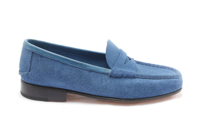Moccasin Simple Sole Suede Blue