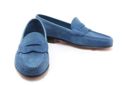 Moccasin Simple Sole Suede Blue