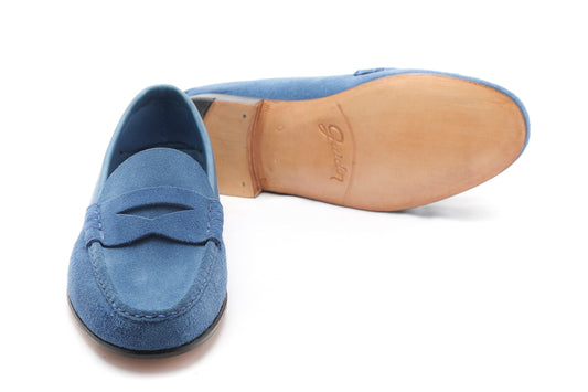 Moccasin Simple Sole Suede Blue
