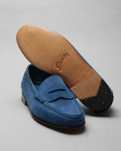 Moccasin Simple Sole Suede Blue