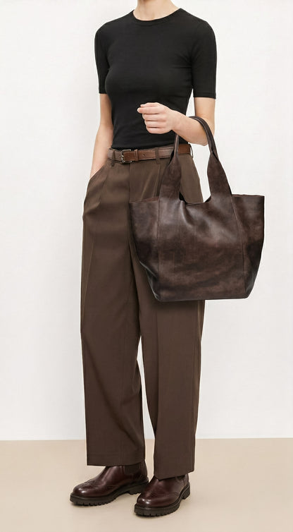 Handbag Filipa Chocolate Suede