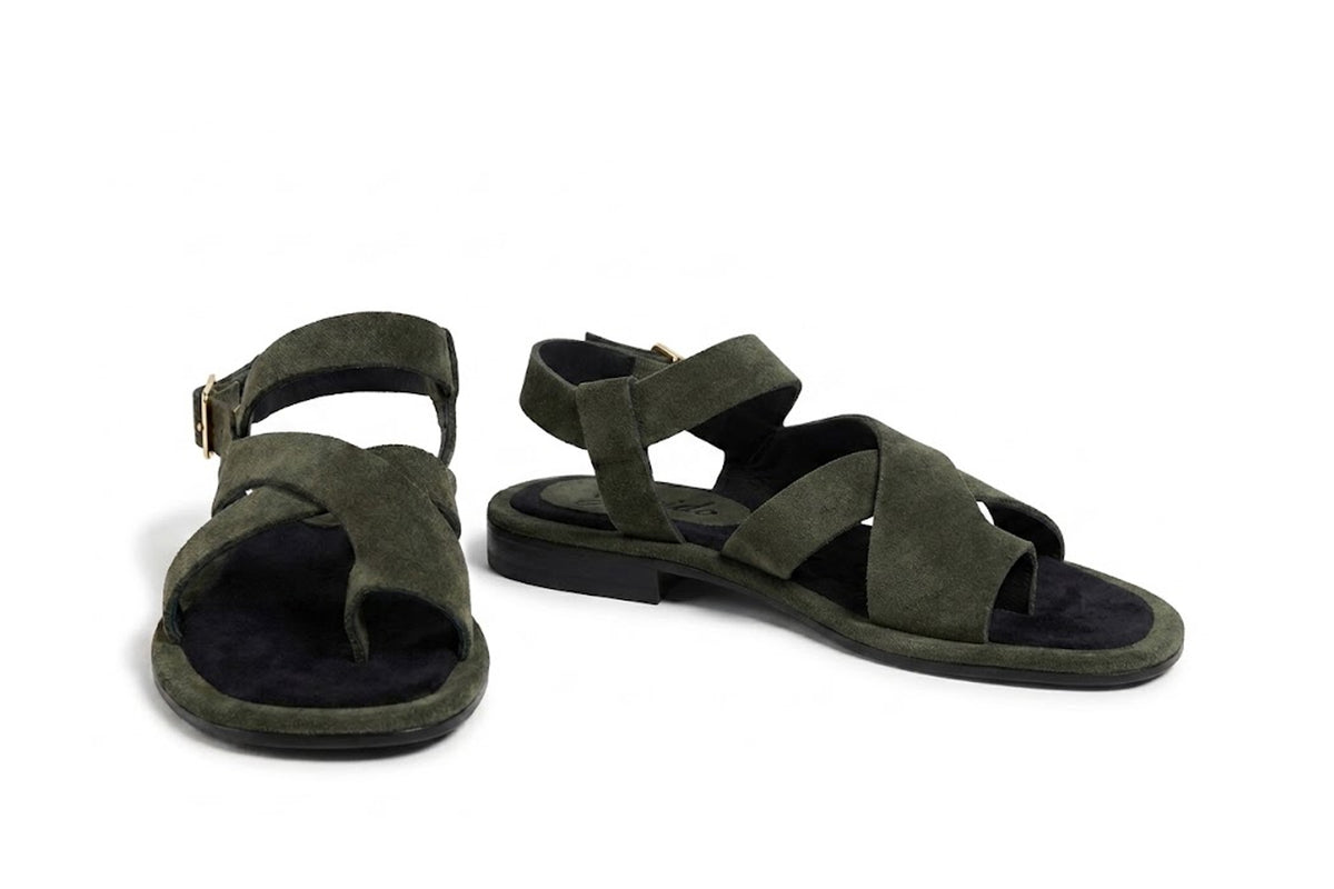 Sandal Basavilbaso Olive Suede
