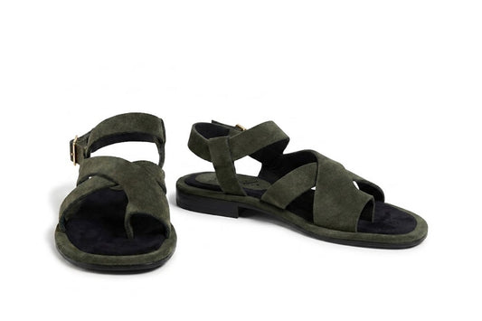 Sandal Basavilbaso Olive Suede
