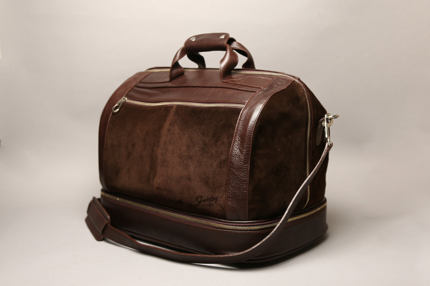Suit Travel Bag Dark Brown Suede