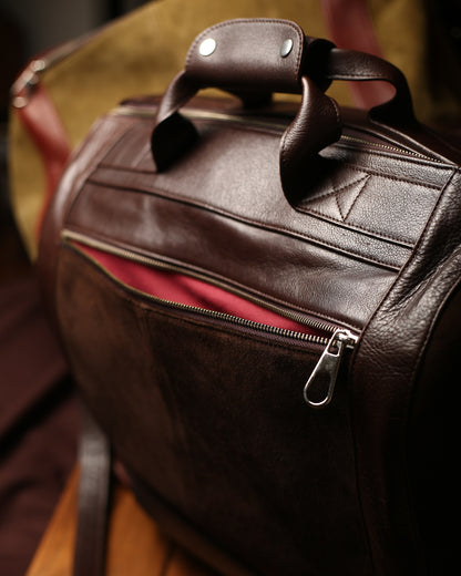 Suit Travel Bag Dark Brown Suede