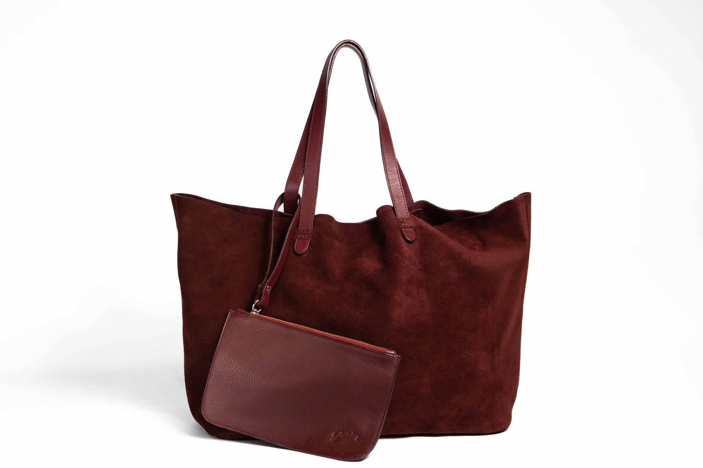 Handbag Choco Burgundy Suede