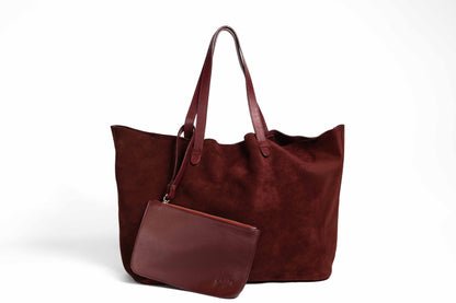 Handbag Choco Burgundy Suede