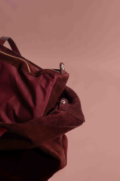 Handbag Choco Burgundy Suede