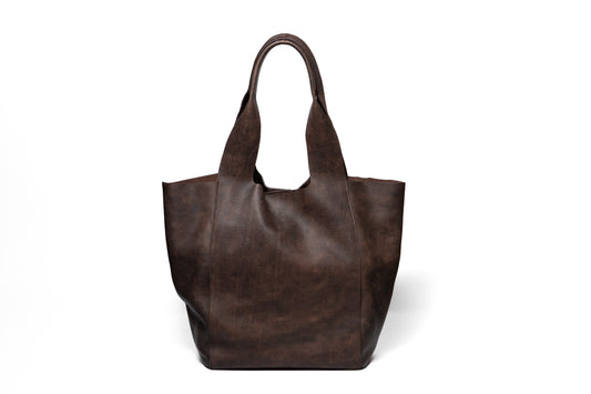 Borsa a mano Filipa in camoscio cioccolato