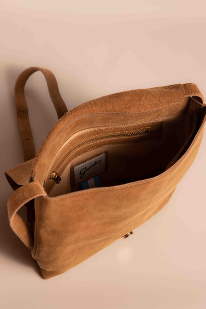 Handbag Malva Camel Suede