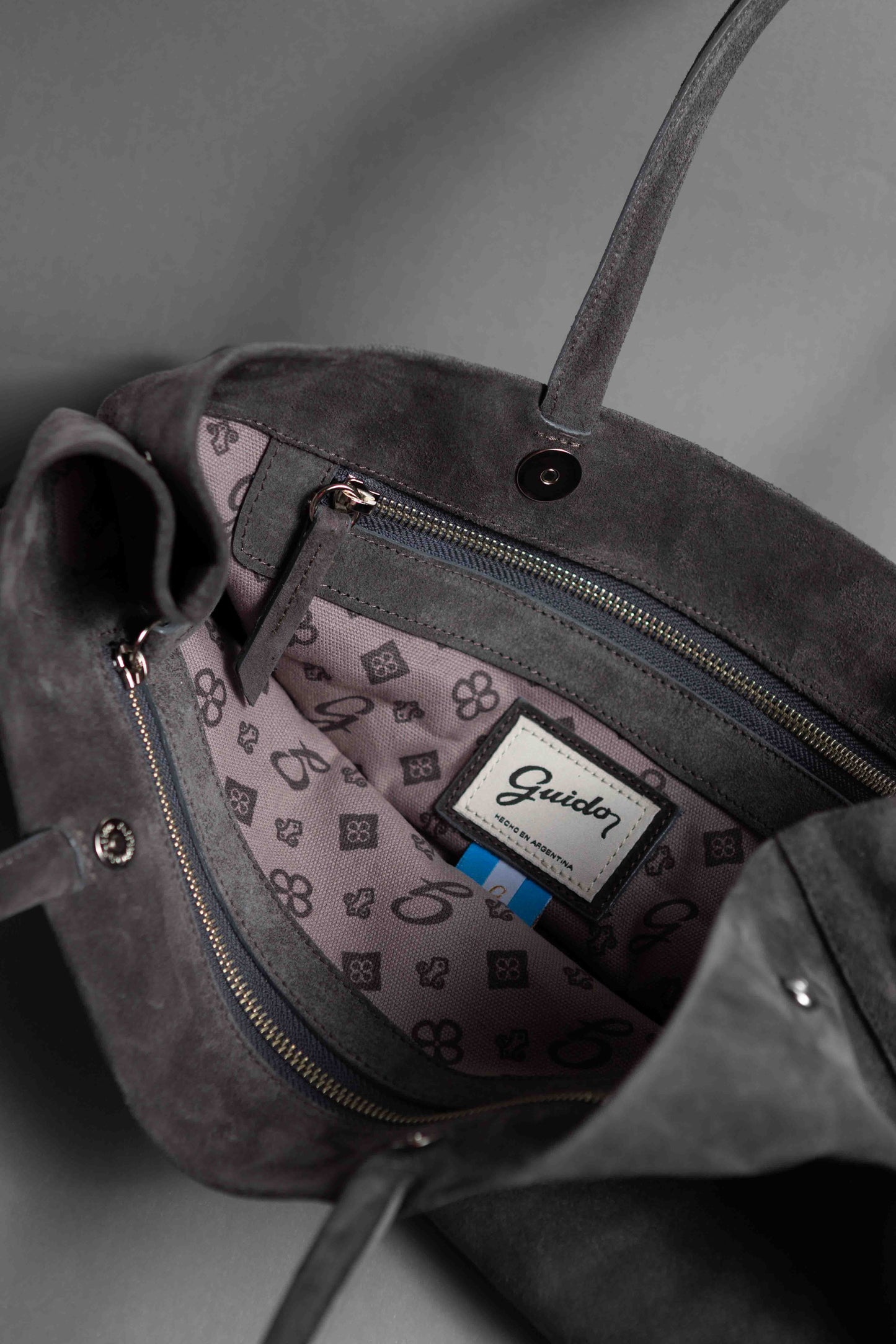 Handbag Matilde Grey Suede